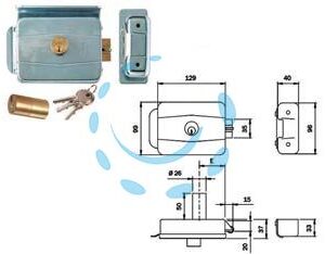 ELETTROSERRATURA PER CANCELLI CON TETTO REVERSIBILE 505 - mm.50 (505504) - Marca ISEO - Cod: 351300