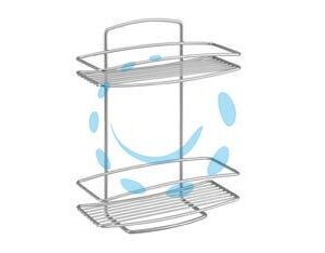 MENSOLA RETTANGOLARE A 2 PIANI SERIE ONDA - cm.26x11x35 - Marca METALTEX - Cod: 324342