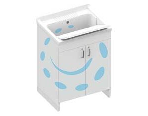 LAVATOIO IN LEGNO NOBILITATO E ASSE IN POLIPROPILENE - cm.60x50x85h. - Marca MONGARDI - Cod: 324922