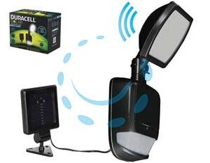 FARETTO REGOLABILE SOLARE LED CON SENSORE - mm.386x128x50 - 120 lumen - Marca DURACELL LIGHTING - Cod: 325455