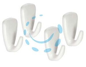 GANCIO ADESIVO PICCOLO IN PLASTICA PZ.4 "PRESTO" - cm.2x3 - Marca TESCOMA - Cod: 326858