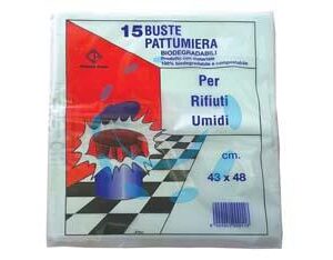 SACCO PATTUMIERA BIODEGRADABILE PER RIFIUTI UMIDI PZ.15 - cm.43x48 gr.175 - Marca CP - Cod: 331333