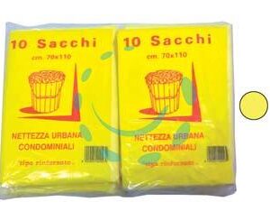 SACCO CONDOMINIALE RINFORZATO GIALLO PZ.10 - cm.70x110 gr.75 - Marca CP - Cod: 331623