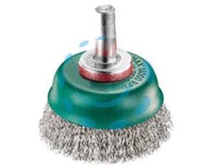 SPAZZOLA A TAZZA FILI IN ACCIAIO INOX PER TRAPANO - ø mm.75 codolo mm.6 - Marca EXCEL - Cod: 336635