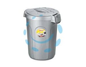 BIDONE MULTIUSO JERRY IN POLIPROPILENE LT.23 COLORE SILVER - cm.37x32x46h. - Marca STEFANPLAST - Cod: 348867
