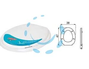 SEDILE WC GABBIANO IN POLIPROPILENE BIANCO - cm.47x38x4h. - Marca STEFANPLAST - Cod: 349239