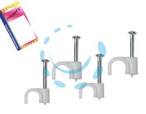 CHIODINI FISSACAVO IN PLASTICA BIANCA IN BLISTER - mm.5-6, in bl.30 pz. - Marca - Cod: 349772