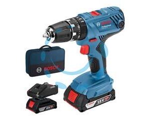 TRAPANO AVVITATORE 2 BATTERIE LITIO 18V PERCUSS. (GSB 18V-21) - 2 batterie al litio da 2,0 Ah - Marca BOSCH - Cod: 351652