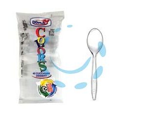 CUCCHIAINI TRASPARENTI PZ.40  - Marca DOPLA - Cod: 351829