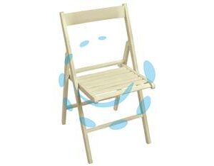 SEDIA BIRRERIA PIEGHEVOLE IN LEGNO BIANCA LACCATA - cm.41,7x6,6x87,5h. (chiusa)colore bianco laccato - Marca  - Cod: 354110