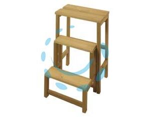 SCALA SGABELLO RIBALTINA IN LEGNO COLORE NATURALE - cm.37x23x57h. - Marca - Cod: 354141