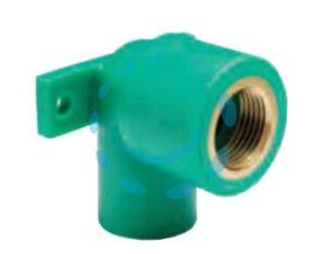 CURVA 90° CON STAFFA FILETTATA FEMMINA IN PPR PN25 - F ø mm.20x1/2" - Marca ATP - Cod: 356497