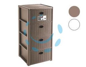 CASSETTIERA ELEGANCE IN POLIPROPILENE - cm.40x40x80h. - colore tortora - Marca STEFANPLAST - Cod: 358347