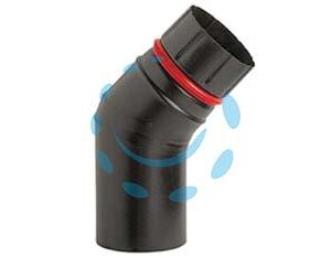 GOMITO 45° PORCELLANATO PER STUFE A PELLET NERO OPACO "ALA PELLET ECO" - ø mm.80 - Marca ALA - Cod: 362177