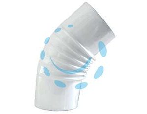 GOMITO 45° PORCELLANATO PER STUFE A LEGNA BIANCHI "ALA SMALTO CLASSIC" - ø mm.100 - Marca ALA - Cod: 362689