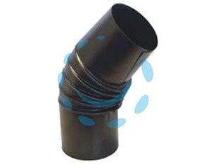 GOMITO 45° PORCELLANATO STUFE A LEGNA NERO OPACO "ALA SMALTO CLASSIC" - ø mm.100 - Marca ALA - Cod: 362719