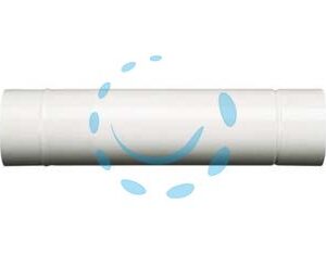 TUBO PORCELLANATO PER STUFE A LEGNA BIANCO "ALA SMALTO CLASSIC" - ø mm.80x500h. - Marca ALA - Cod: 362771