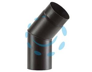 GOMITO 45° PORCELLANATO PER STUFE A LEGNA NERO OPACO "ALA SMALTO TOP" - ø mm.120 - Marca ALA - Cod: 363242