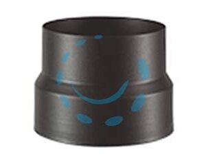 RIDUZIONE PORCELLANATA PER STUFE A LEGNA NERO OPACO "ALA SMALTO TOP" - F ø mm.130 M ø mm.120 x mm.150h. - Marca ALA - Cod: 363471