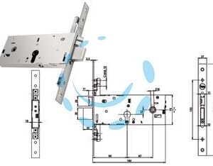ELETTROSERRATURA TRIPLICE INFILARE P/FASCE CATEN. E SCR. MM.78H 94900 - mm.90 (Y9490090080) - Marca YALE - Cod: 380782