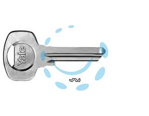 CHIAVE GREZZA YALE 1008 - 5 spine DX, mm.27,15 (01008#000B084000) - Marca YALE - Cod: 382878