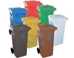 BIDONE QUADRO NETTEZZA URBANA CON RUOTE LT.240 - cm.72x58x106h - blu - Marca ICS - Cod: 383899