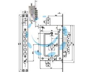 SERRATURA TRIPL. INF. C/SCR. MULTIF. P.E + P.E BLIND. REV. 2951 PE-PE - mm.68 (2951PENDOP-01) - Marca CR - Cod: 384438