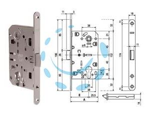 SERRATURA MEDIANA EVOLUTION FORO CIL. SOLO SCR. NYLON B. T.DO CR. OP. - mm.50 bordo cromato opaco (1103.50.34) - Marca AGB - Cod: 386685