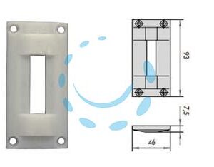 CONTROPIASTRA IN NYLON 06062 - mm.46x93 spessore mm.7,5 (06062) - Marca CISA - Cod: 394369