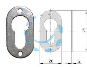 BOCCHETTA IN ACCIAIO ZINCATO SAGOMATE 06092 00 - mm.28x54, spessore mm.2 (06092000) - Marca CISA - Cod: 394543