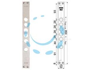 CONTROPIASTRE PER SERRATURE PORTE BLINDATE 94275 - interasse mm.28, mm.35x356x3 (942750028) - Marca MOTTURA - Cod: 402248