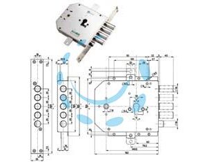 SERRATURA TRIPLICE INFILARE CON SCROCCO CIL. EUROPEO BLINDATE 85735 - mm.63 DX (85735D) - Marca MOTTURA - Cod: 402538