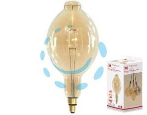 LAMPADA A BULBO GIGANTE LED VINTAGE E27 - 4w - 2200°K calda - 350 lm - 180x380h - Marca MAXIMUS - Cod: 407960