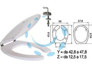 SEDILE WC IN TERMOINDURENTE PER DISABILI "HELP" BIANCO CERNIERE INOX  - Marca SANIPLAST - Cod: 410755