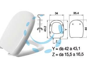 SEDILE WC IN TERMOINDURENTE "FIVE" BIANCO CERNIERE INOX H025S  - Marca SANIPLAST - Cod: 410762