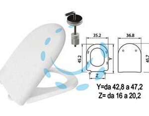 SEDILE WC IN TERMOINDURENTE "LUNA 2" BIANCO CERNIERE INOX H057  - Marca SANIPLAST - Cod: 410816