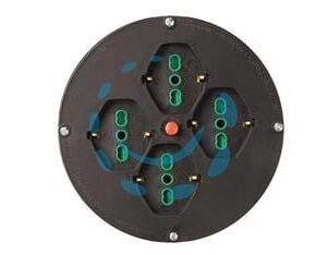 DISCO 4 PRESE 2 POLI + TERRA 16A PER AVVOLGICAVO MM.145 BIPASSO SCHUKO - nero 01906 - Marca FANTON - Cod: 417563