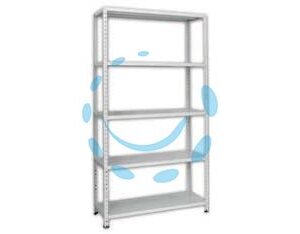 SCAFFALI IN KIT 5 RIPIANI GRIGIO ANGOLARI INTERI - 5 ripiani cm.80x40x200h. - Marca PROMETAL - Cod: 456197