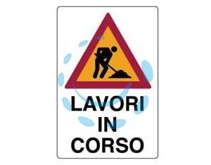 CARTELLO "LAVORI IN CORSO" - cm.50x70h. in plastica - Marca  - Cod: 435055