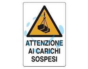 CARTELLO "ATTENZIONE CARICHI SOSPESI" - cm.50x70h. - Marca  - Cod: 435253