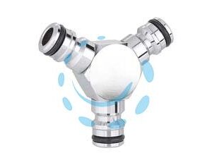 GIUNTO PER RACCORDIO A TRE VIE RAPIDI METAL-JET IN BLISTER 9607  - Marca CLABER - Cod: 436618