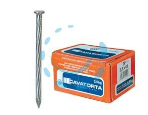 CHIODI ANTINFORTUNISTICI ACCIAIO ZINCATO TESTA PIANA -ø mm.3,5x50 - Marca CAVATORTA - Cod: 437479