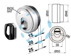 DEFENDER MAGNETICO MAG MONOLITO ANTIACIDO MR500 CROMO SATINATO - ø mm.50x15h. (MR500-15D1) - Marca DISEC - Cod: 439022