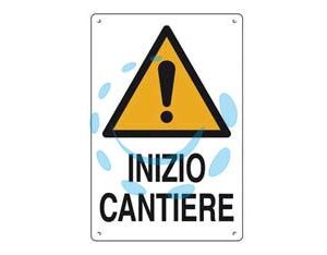 CARTELLO "INIZIO CANTIERE" - cm.40x60h. in plastica - Marca  - Cod: 445252