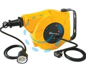 AVVOLGICAVO ELETTRICO AUTOMATICO FISSAGGIO A PARETE - prolunga mt.8 + cavo mt.2 H05VV-F sezione 3G1,5 - Marca  - Cod: 449670