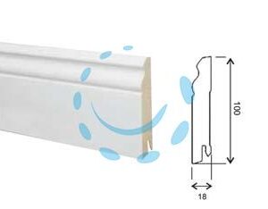 BATTISCOPA BAROCCO IN MDF BIANCO - mm.18x100x2400 - Marca PIRCHER - Cod: 451635