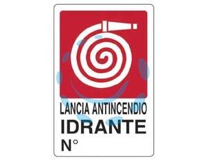 CARTELLO "LANCIA ANTINCENDIO IDRANTE N°" - cm.20x30h. - Marca  - Cod: 453301