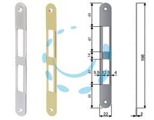 INCONTRI SERRTURA CENTRO CON CATENACCIO BORDO TONDO - cromato opaco (B01000.01.34) - Marca AGB - Cod: 454070