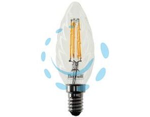LAMPADA FILO LED TORTIGLIONE ZAFIRO E14 - 4w - 2700°K calda - 470 lm - 35x100h - Marca BEGHELLI - Cod: 455060