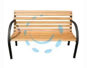 PANCHINA LEGGERA GHISA NERA LEGNO COLORE NATURALE - cm.122x65x79h. - peso kg.12 - Marca VETTE - Cod: 457972